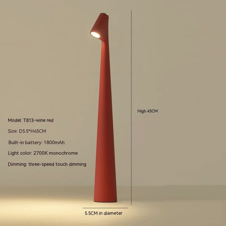 Tischlampe | Drahtlos dimmbare LED | Metallgehäuse | Wiederaufladbarer Akku mit 20 Stunden Laufzeit | Lumora