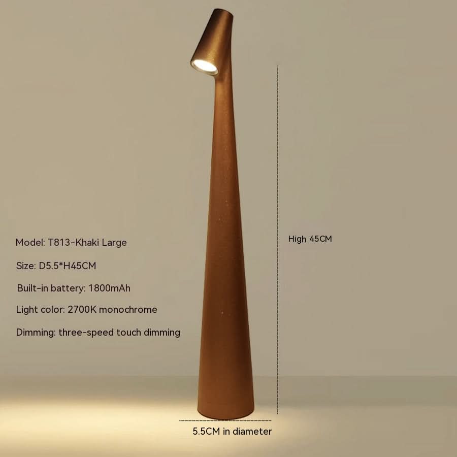 Tischlampe | Drahtlos dimmbare LED | Metallgehäuse | Wiederaufladbarer Akku mit 20 Stunden Laufzeit | Lumora