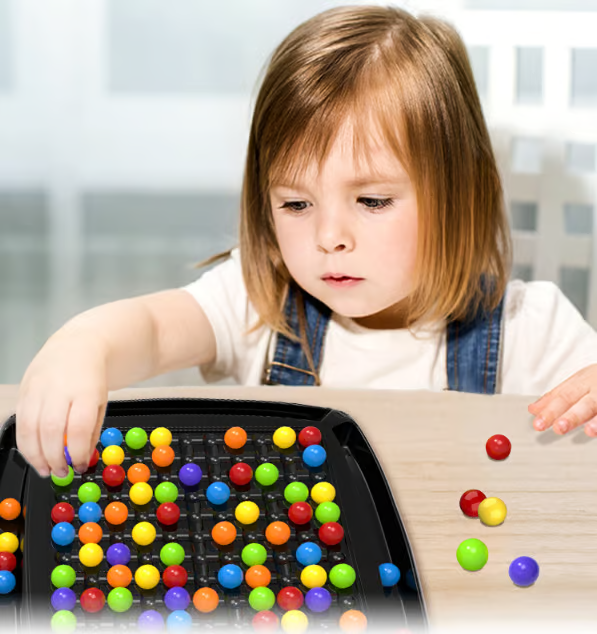 Inteligentní hra na odstraňování duhových korálků | 1-4 hráči | ABS plast s úložným pouzdrem | BeadPop