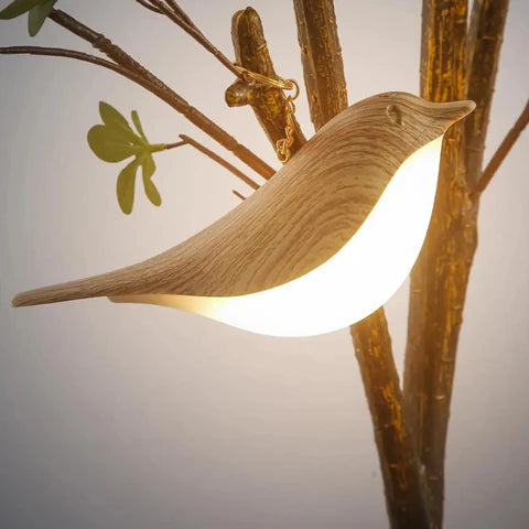 Bird lamp with aroma diffuser | Wood look | Wireless & USB-C rechargeable | AromaBird