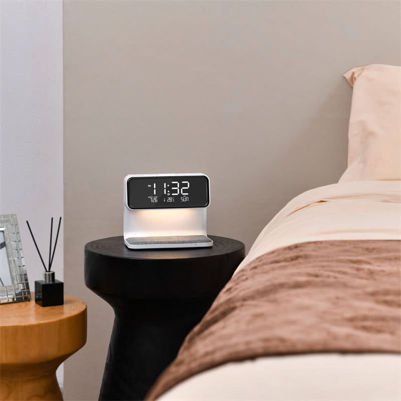 Wecker 3-in-1 LCD | Wireless Ladestation | Dimmbare LED-Lampe | Deskova
