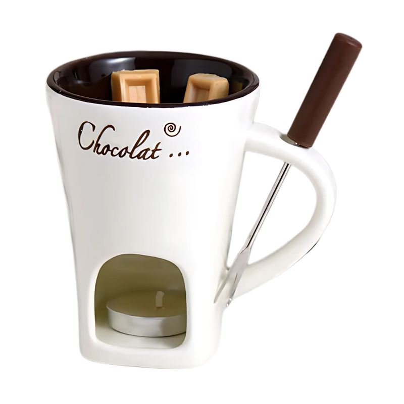 Fondue-smelteoplevelse | Smelter chokolade og ost uden strøm | Tåler opvaskemaskine | ChocoMelt
