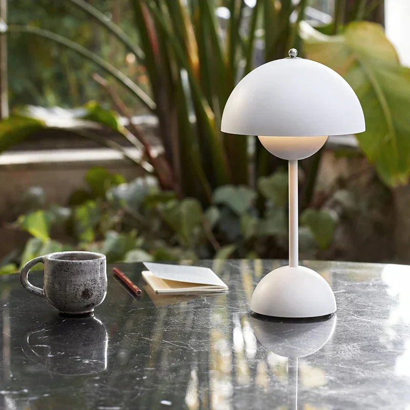 Bezdrátová LED stolní lampa | Retro houbový design | Stmívání dotykem | LumaShade