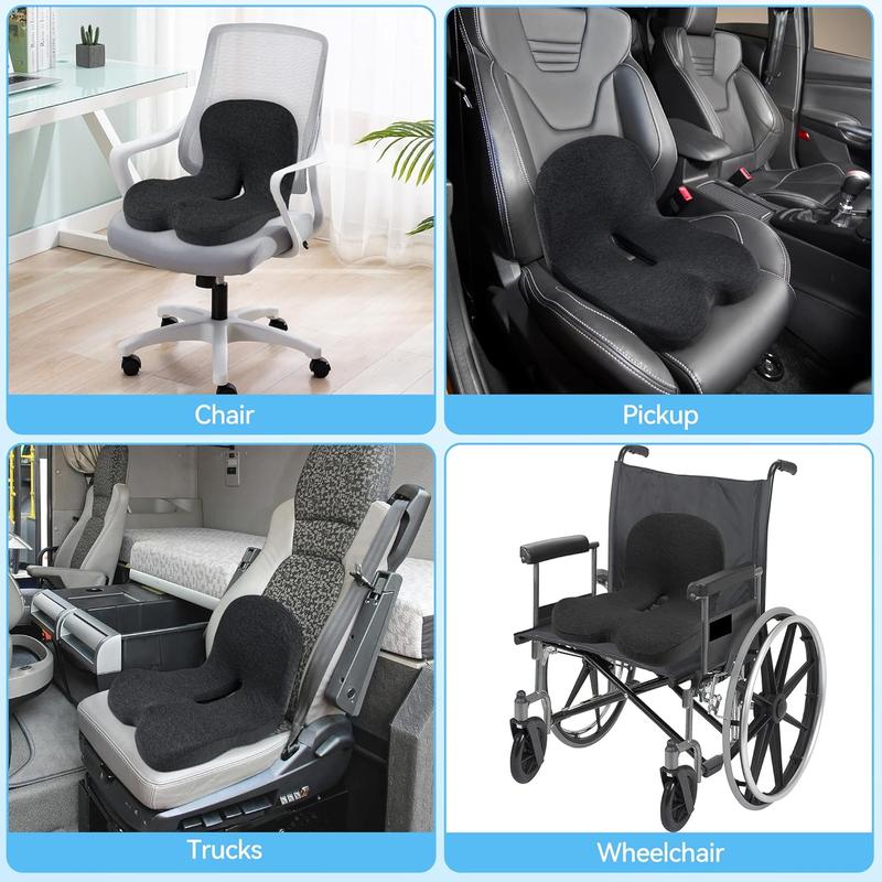 Coussin de siège antidérapant | En mousse à mémoire de forme | Soulagement ergonomique | PosturePro