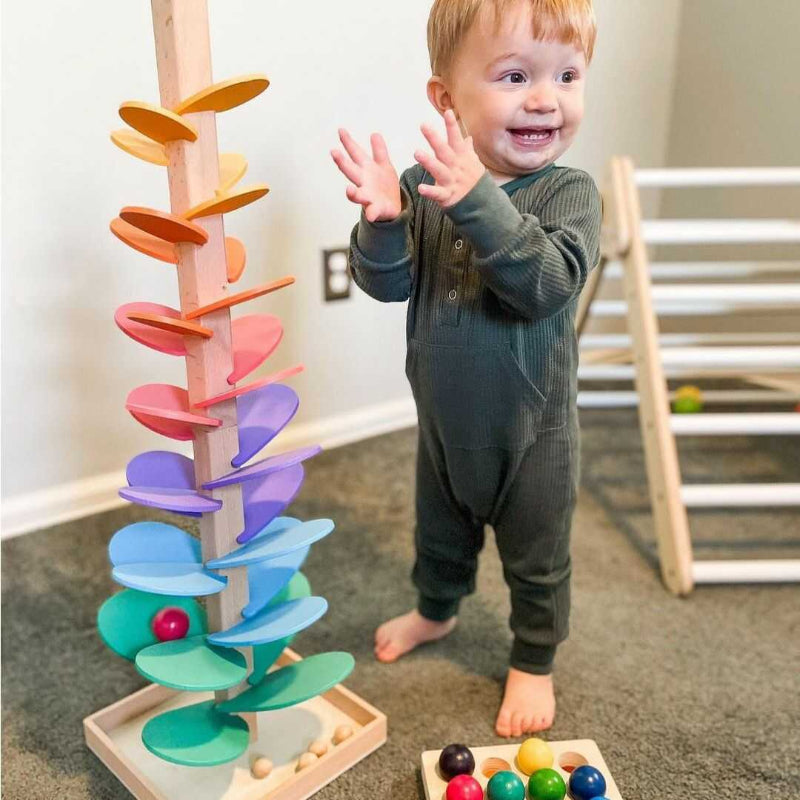 Szivárványos golyópálya | Montessori fejlesztő játék | szín- és hangeffekttel | Tumblewood