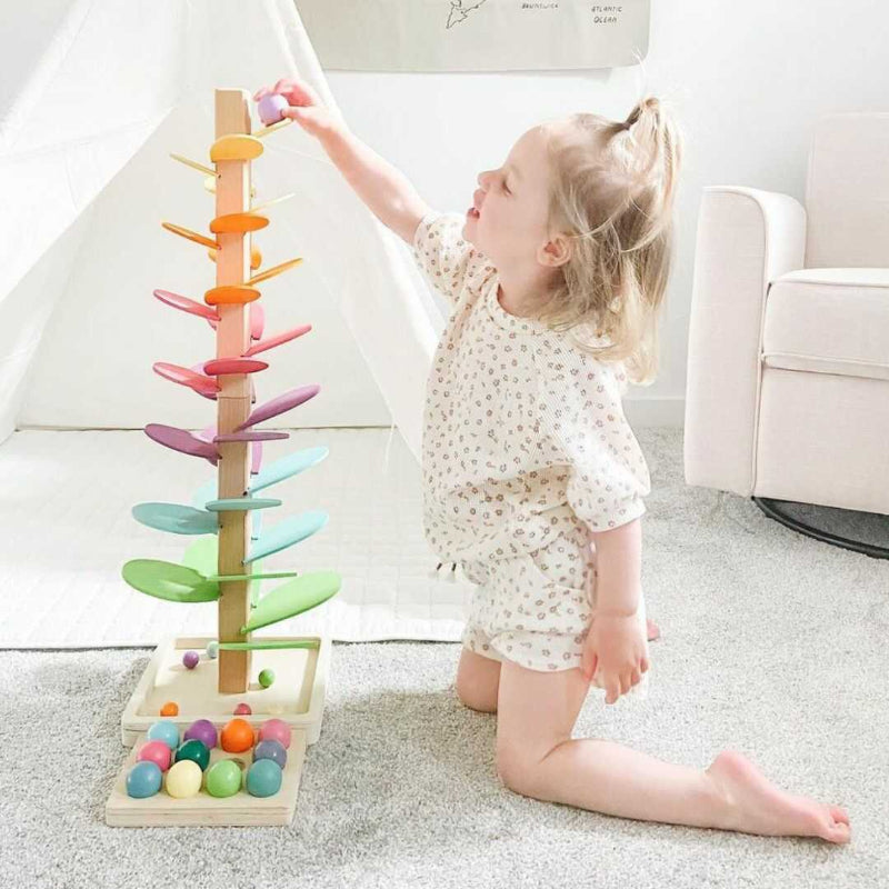 Szivárványos golyópálya | Montessori fejlesztő játék | szín- és hangeffekttel | Tumblewood