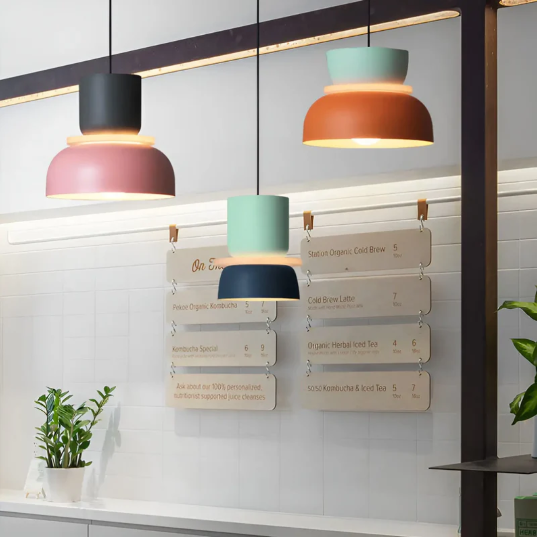 LED-pendellampe | Macaron-look | Varmt lys | Macaroon