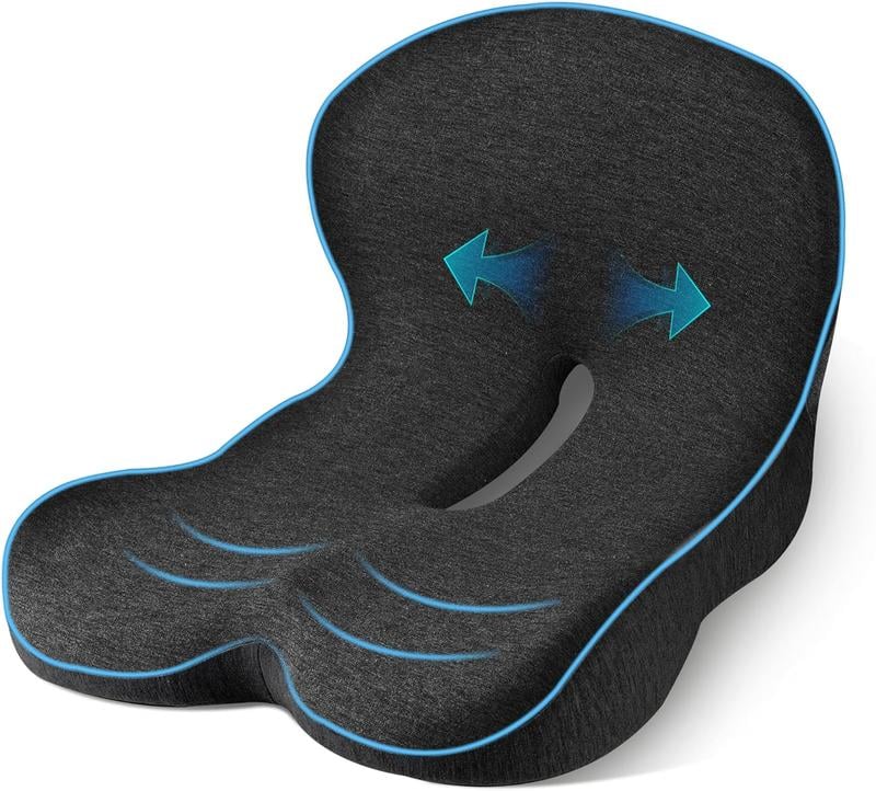 Coussin de siège antidérapant | En mousse à mémoire de forme | Soulagement ergonomique | PosturePro