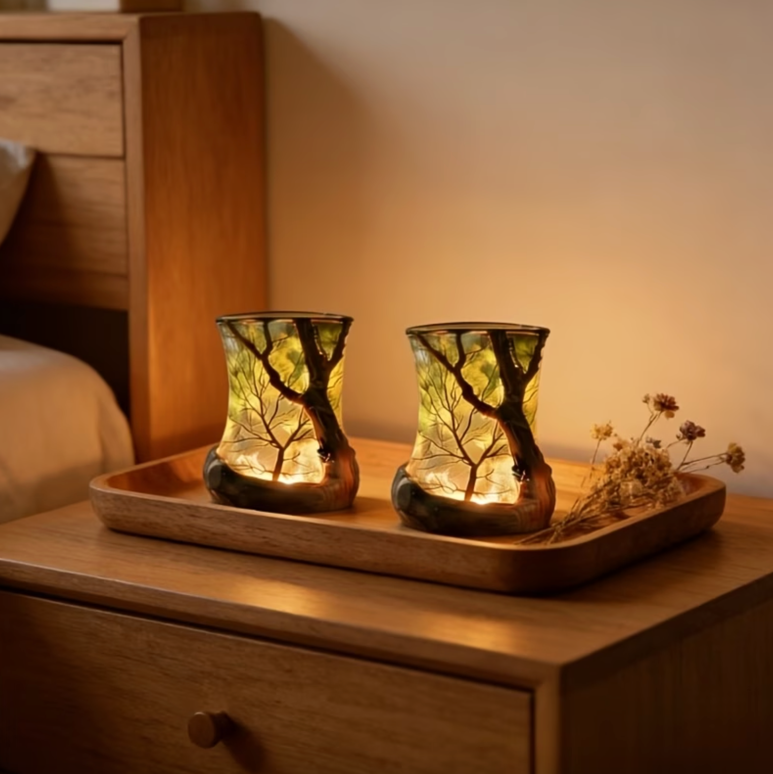 Wald-Ambientelampe | Baum-Motiv | Gemütliche Deko | ForestGlow
