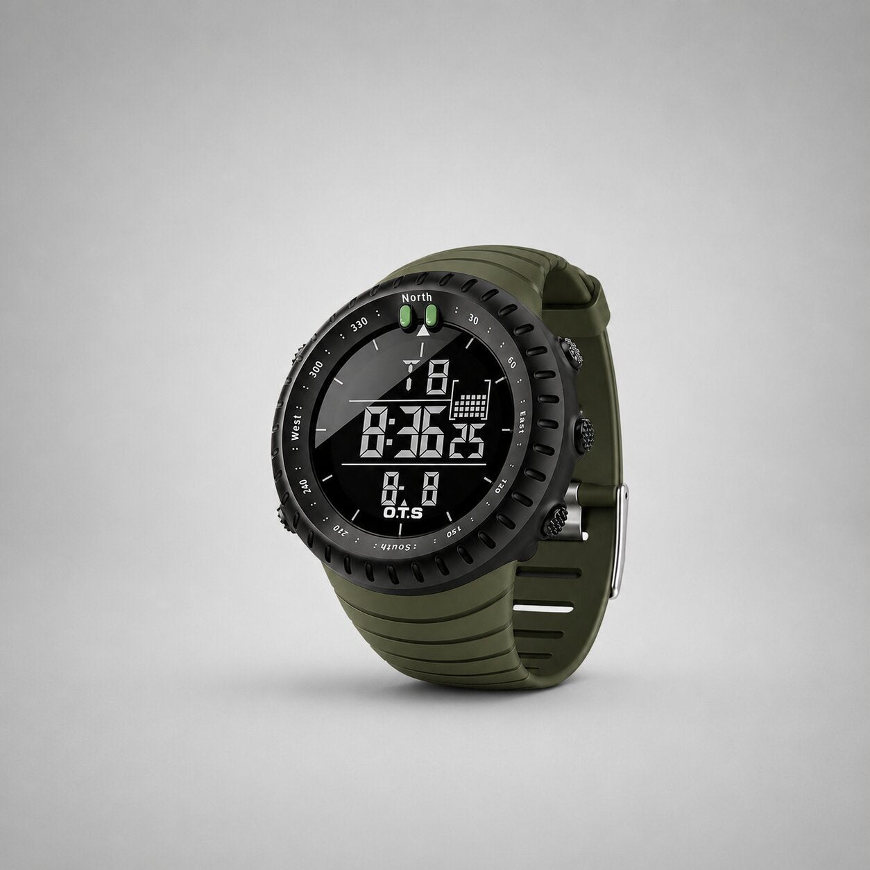 Orologio sportivo digitale impermeabile | Cassa resistente agli urti | Luce LED, allarme e cronometro | TidalPulse