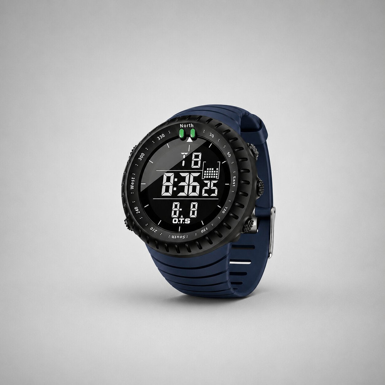 Orologio sportivo digitale impermeabile | Cassa resistente agli urti | Luce LED, allarme e cronometro | TidalPulse