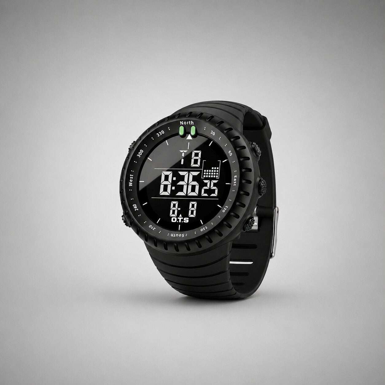 Orologio sportivo digitale impermeabile | Cassa resistente agli urti | Luce LED, allarme e cronometro | TidalPulse