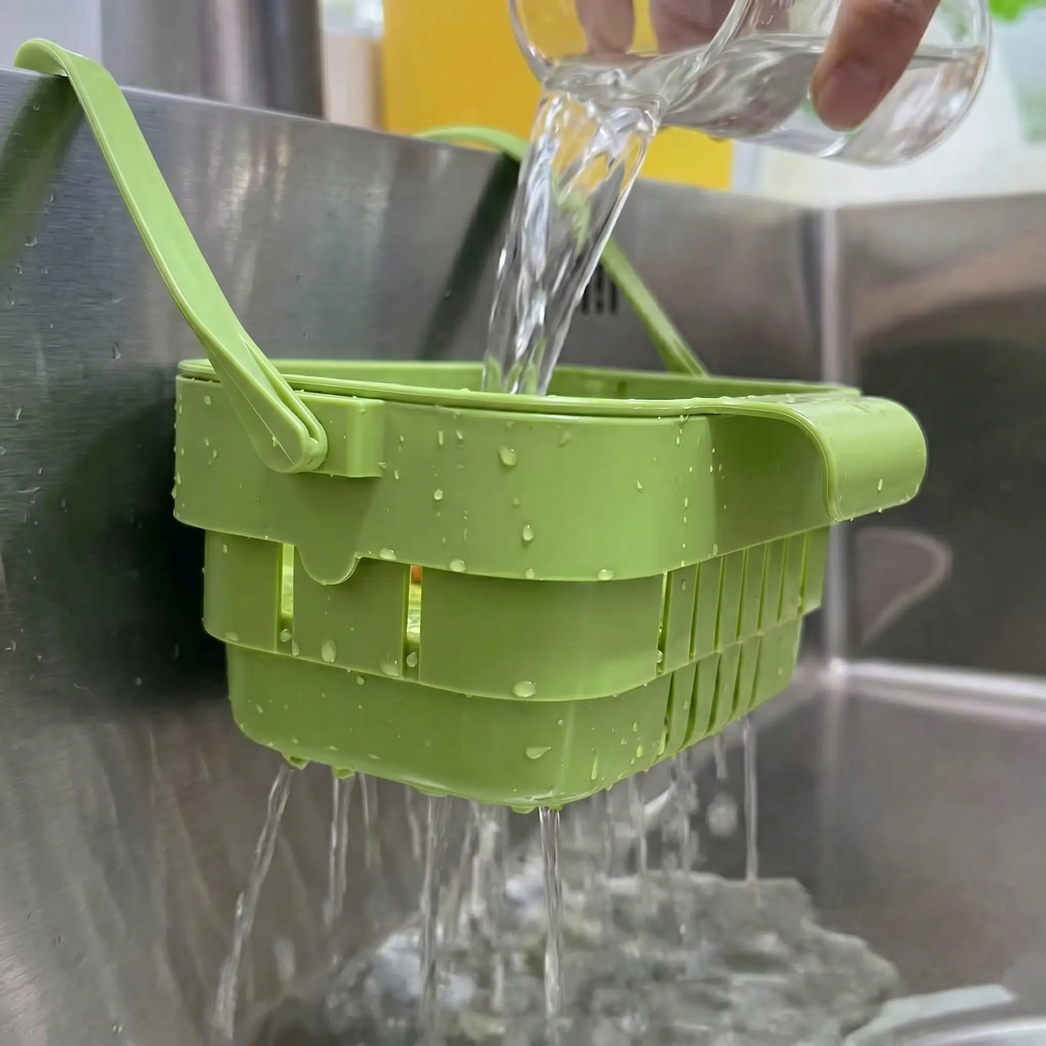 Foldable sink strainer | Catches food scraps | Tool-free, removable | FoldSink