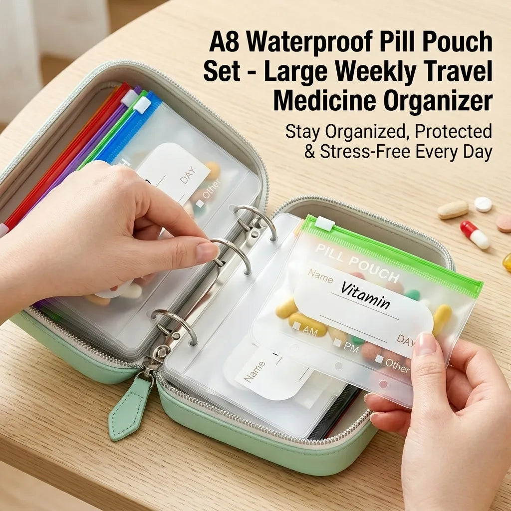 Pillenorganizer | Waterdichte zakjes om te labelen | Weekoverzicht | PillPocket