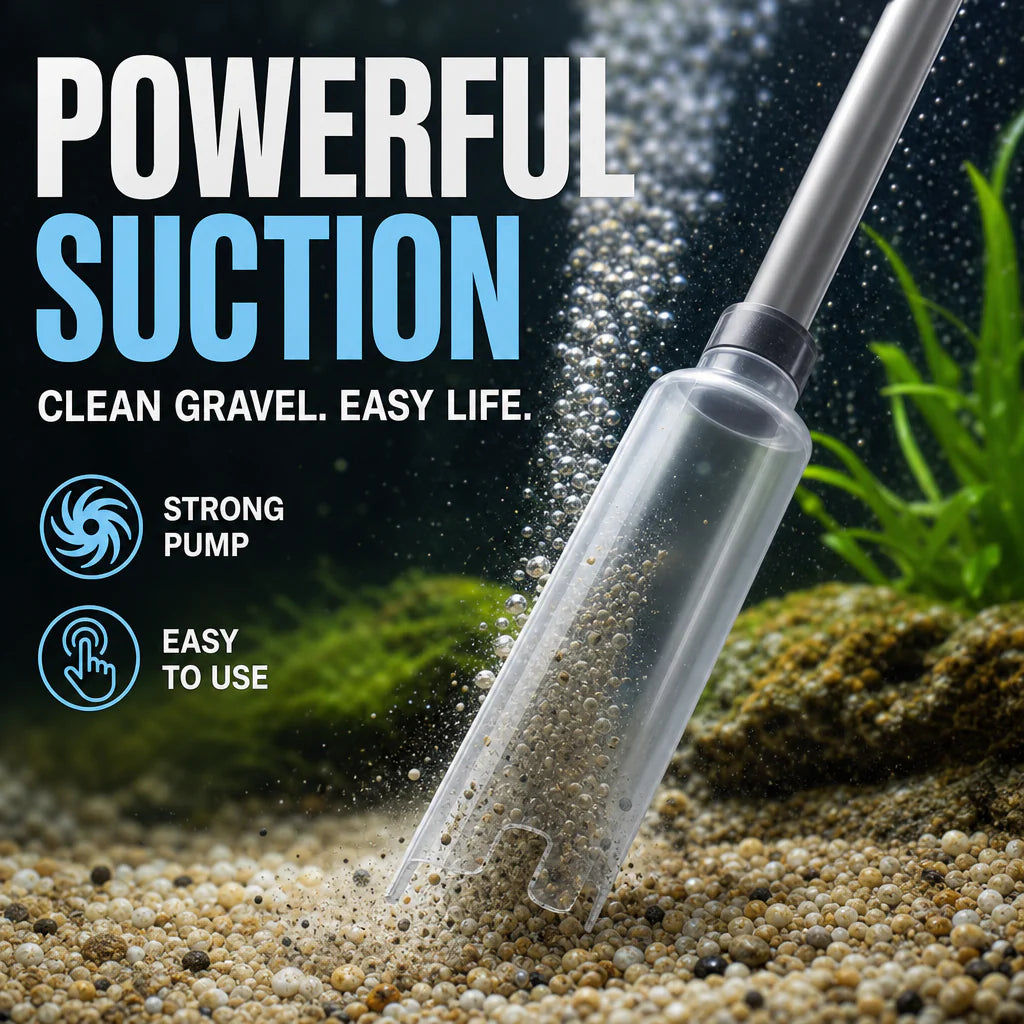 Pulitore elettrico per ghiaia da acquario | Pompa aspirante a batteria | Pulisce la ghiaia e cambia l'acqua | AquaVac