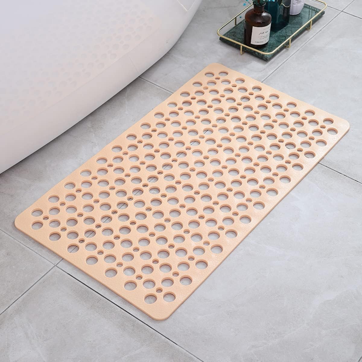 Duschmatte mit Saugnäpfen | Antibakterielles PVC| Sicherer Halt, mit Wasserablauf | SafeBath