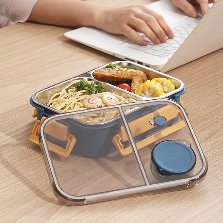 Termos na jídlo | Vícekomorová nerezová ocel | Nepropustné klikací zavírání | Tepelný obal