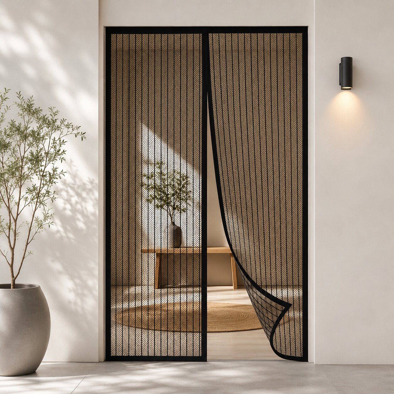 Protector contra insectos para puerta | Cortina magnética de malla | Sin taladrar | DoorVeil