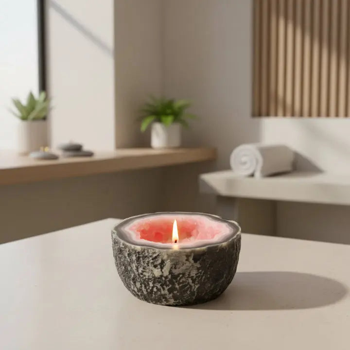 Healing Energy Candle | Geode Design | Natural Wax | StillGlow