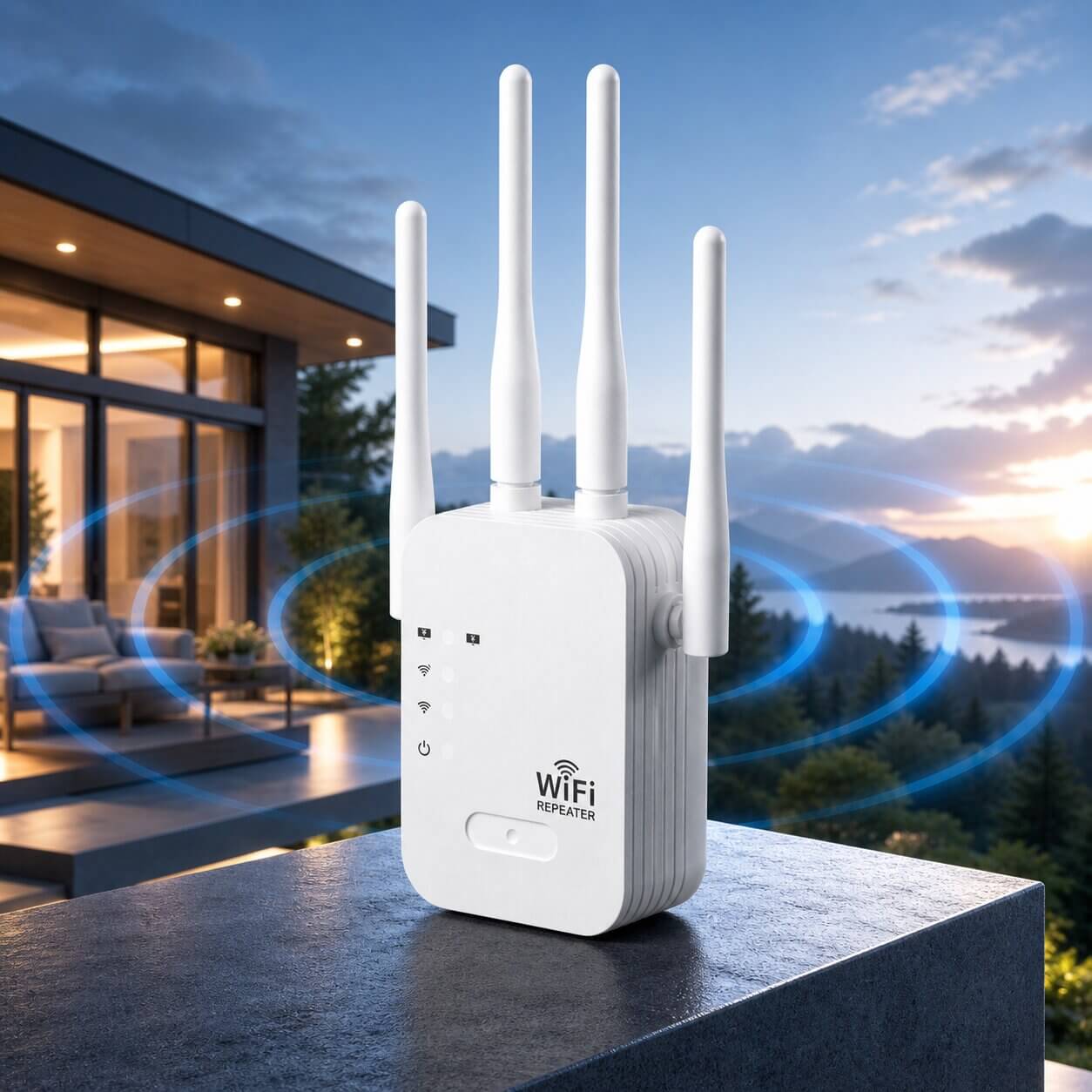 Ενισχυτής WLAN για εξωτερικούς και εσωτερικούς χώρους | Dual Band 1200 Mbps | 2,4 & 5 GHz | RangeBoost