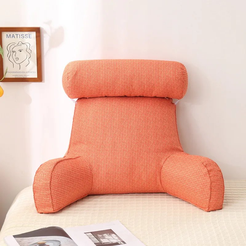 Cuscino per la schiena e cuscino da lettura | con braccioli in tessuto di lino | ergonomico per letto e divano | LoungeLean