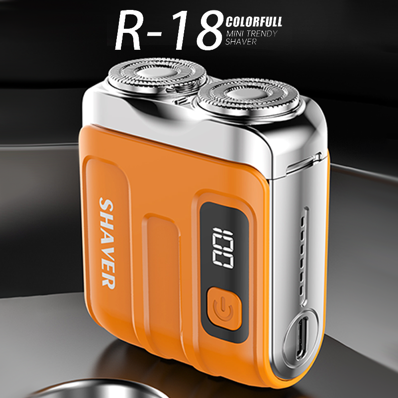 Rasoio elettrico mini portatile | Con testina doppia lama | Sensore per barba e display LED | PocketEdge