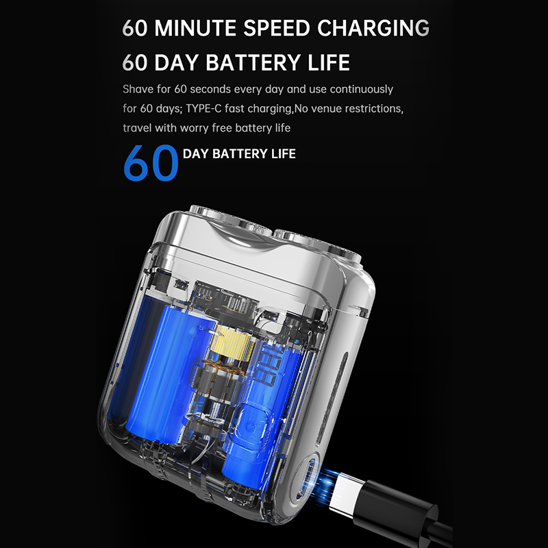 Rasoio elettrico mini portatile | Con testina doppia lama | Sensore per barba e display LED | PocketEdge
