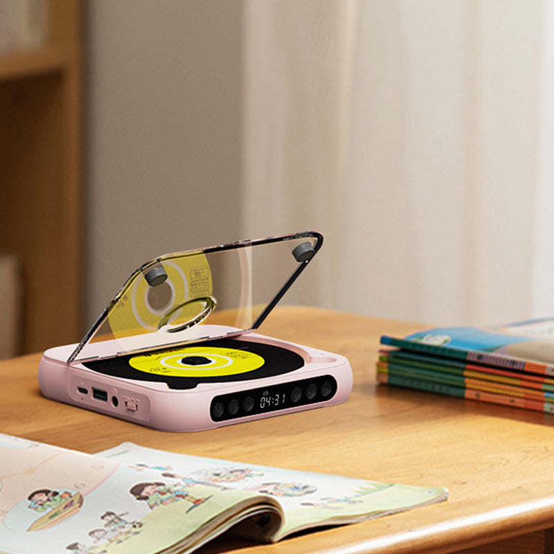 Reproductor de CD Bluetooth portátil | Transmisión inalámbrica y reproducción de CD | con mando a distancia | RetroSpin