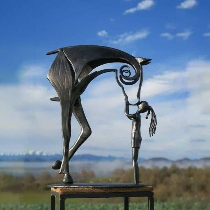 Metall Pferdeskulptur | Garten handgefertigt | Rostschutz | Sculpterra