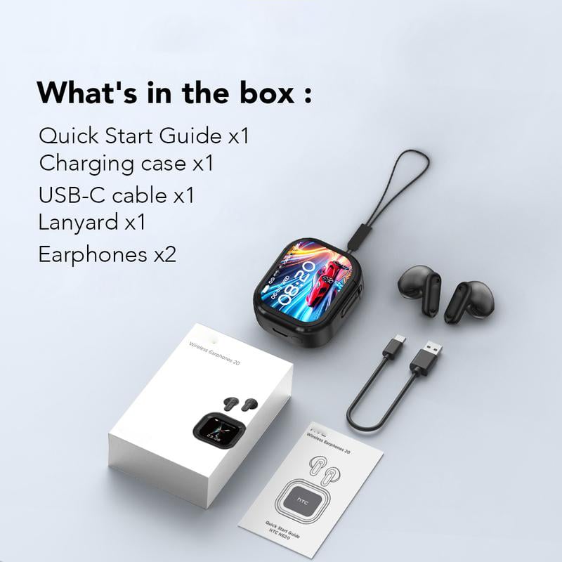 Auriculares estéreo sem fios | Bluetooth 5.4 | Estojo de carregamento com ecrã LED | PulseBuds