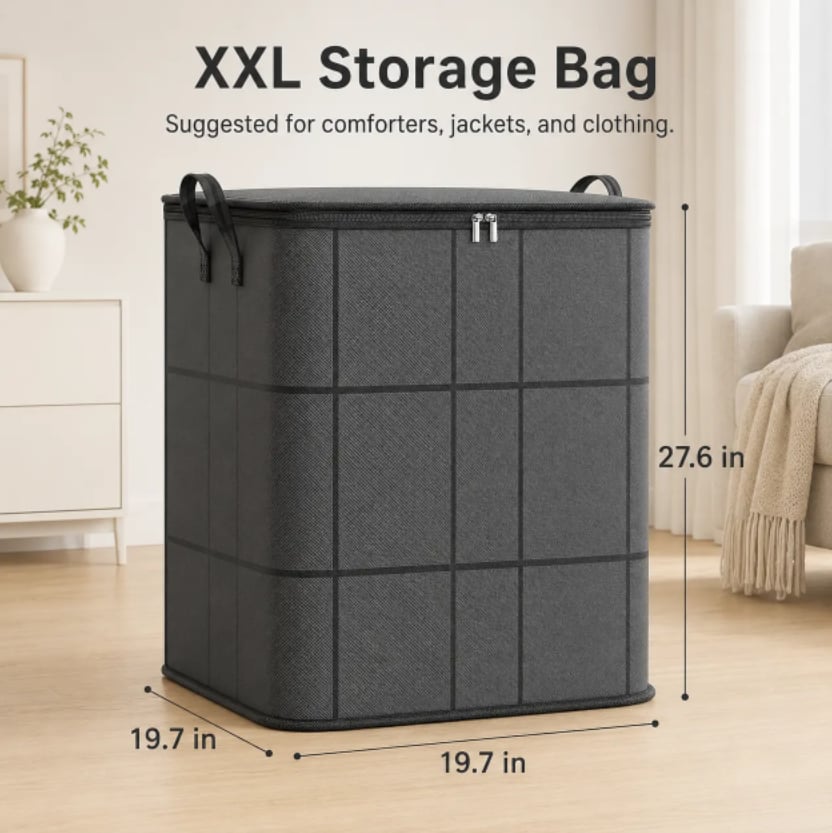 Prostorná stěhovací taška z látky | se zipem a držadly | na ložní prádlo, oblečení | StoreMax