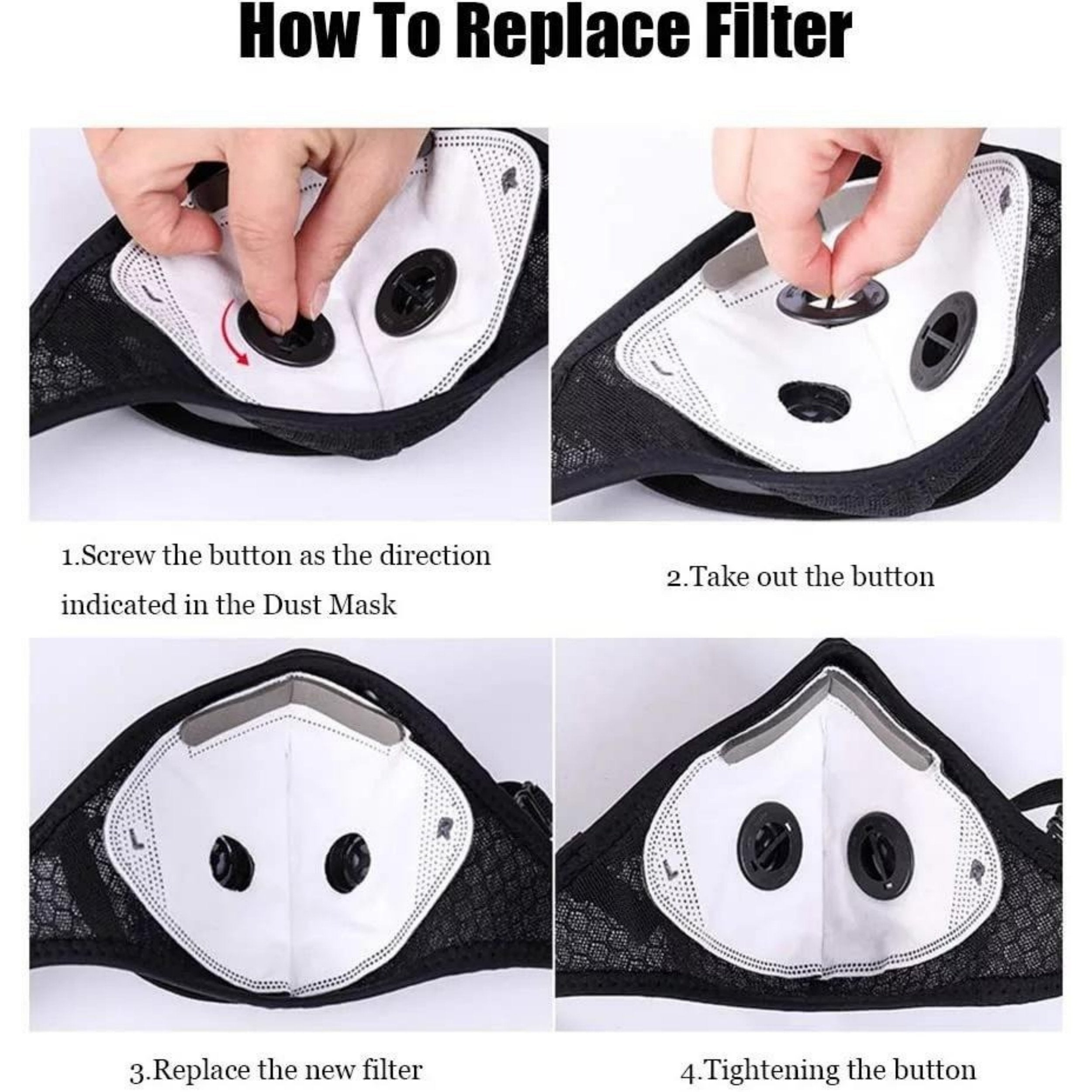 Reusable Dust Mask | with Activated Carbon Filter & Visor | Breathable & Lightweight | RideMask