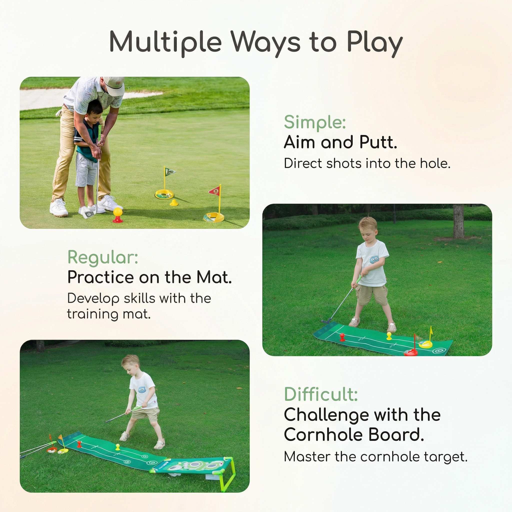 Tragbares Mini-Golf-Training | Putting-Matte Set | Indoor & Outdoor | Fairwayfix