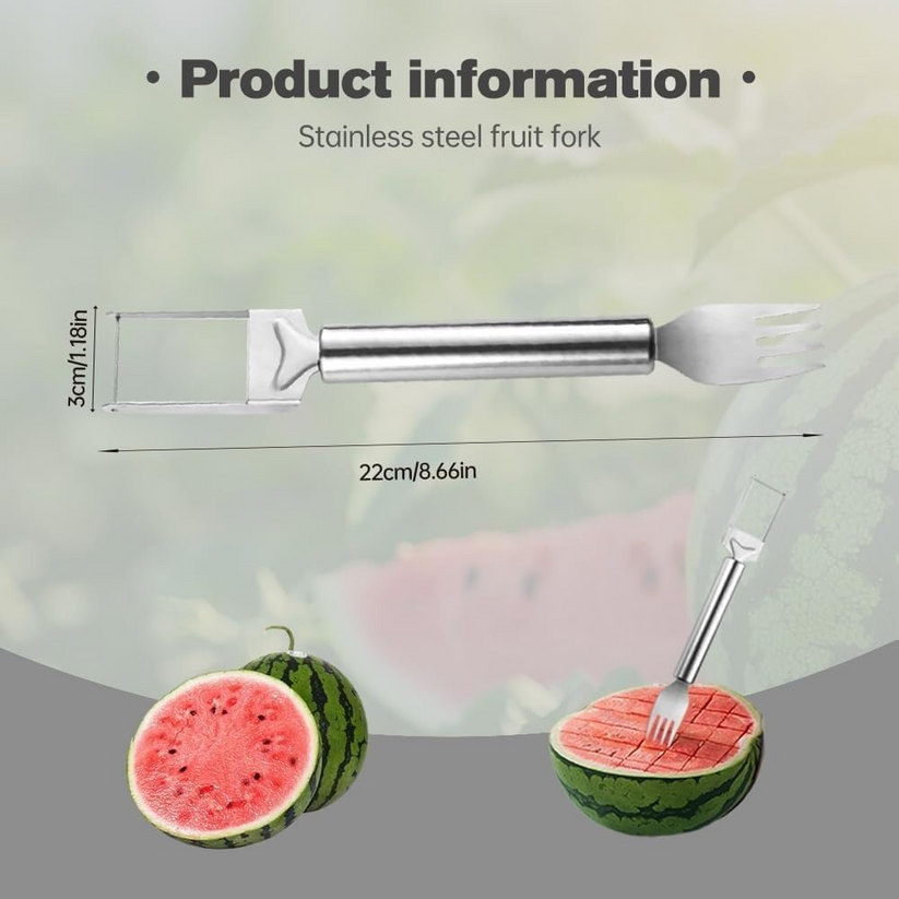 Watermelon fork | with cutting & fork ends | Cuts & serves cubes | FreshBite