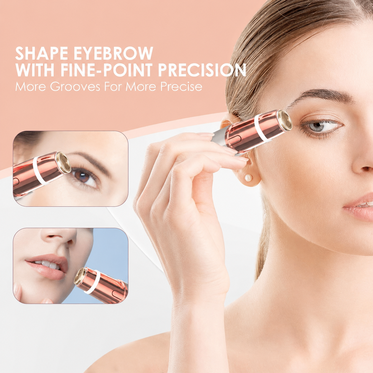 Depilador facial portátil | Indolor e lavável | Formato de batom | GlowGlide