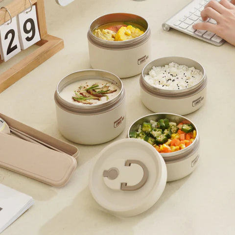 Ensemble de boîtes à pain en acier inoxydable | Étanches et empilables | Garde les repas au chaud | FreshStack