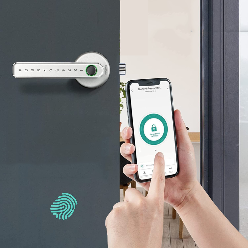 Manopola intelligente per porta | Apertura tramite app, impronta digitale o codice numerico | Accesso senza chiave | TouchLock