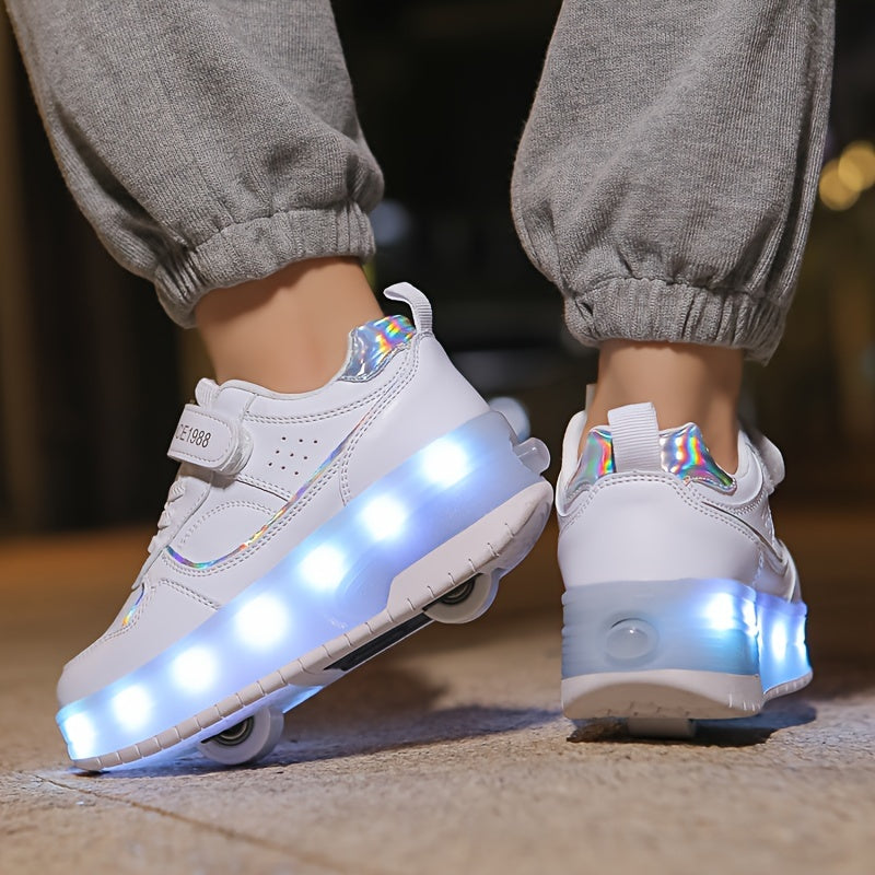 Παιδικά sneakers με ροδάκια | Σόλα LED | Αναδιπλούμενα ροδάκια | RollFlash