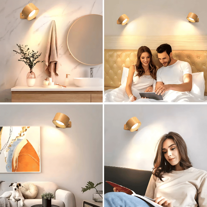 LED-Wandlampe Kabellos | 360° Drehbar | Warmes Leselicht | TwistLight