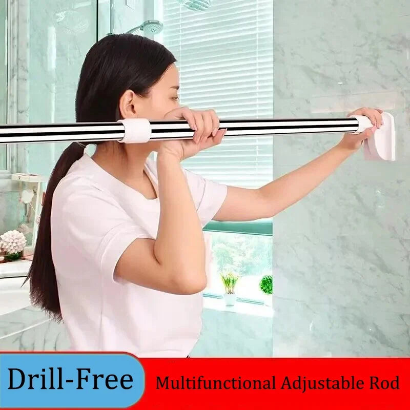 Verstellbare Stange ohne Bohrung | für Duschvorhang & Gardine | Rostfrei & Wasserresistent | FlexRod