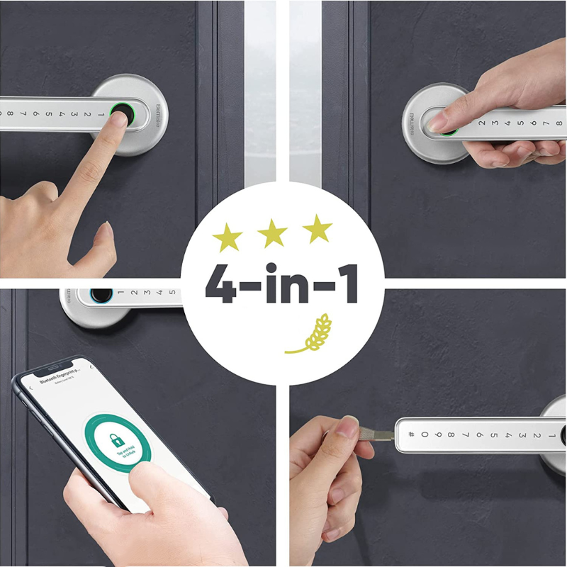 Manopola intelligente per porta | Apertura tramite app, impronta digitale o codice numerico | Accesso senza chiave | TouchLock