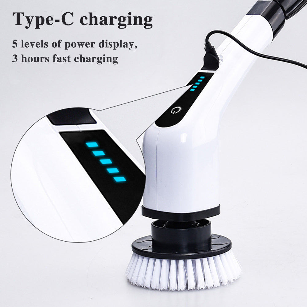 Ensemble de brosses de nettoyage électriques | Moteur 300 tr/min | Étanche avec poignée extensible | SpinShine