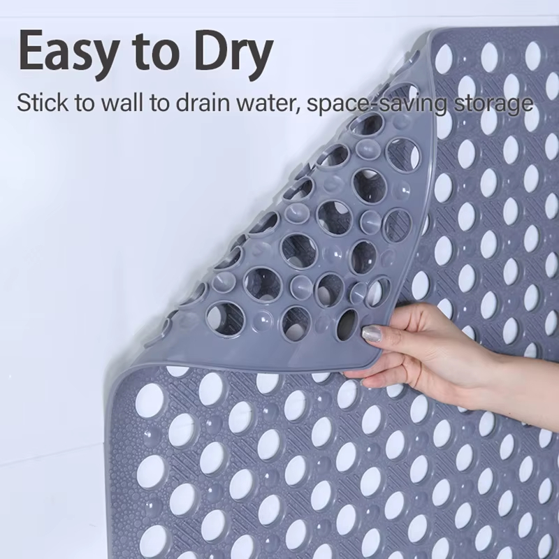 Tapis de sécurité pour salle de bain | PVC antidérapant avec trous de drainage | Évacuation rapide de l'eau | AquaGrip