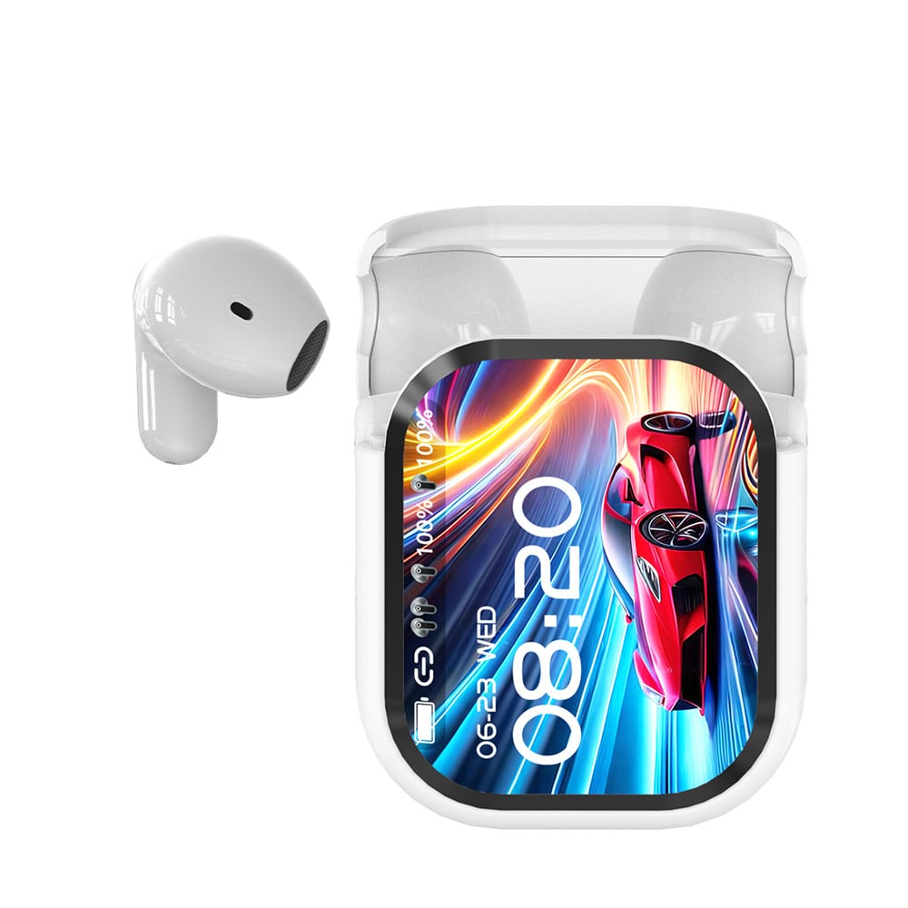 Auriculares estéreo sem fios | Bluetooth 5.4 | Estojo de carregamento com ecrã LED | PulseBuds