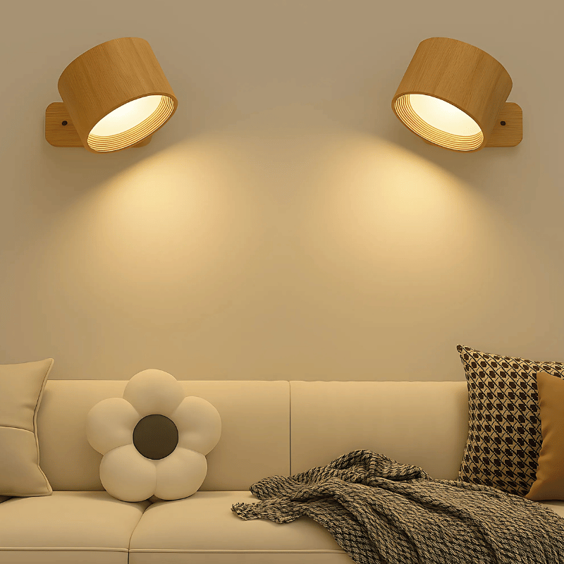 LED-Wandlampe Kabellos | 360° Drehbar | Warmes Leselicht | TwistLight