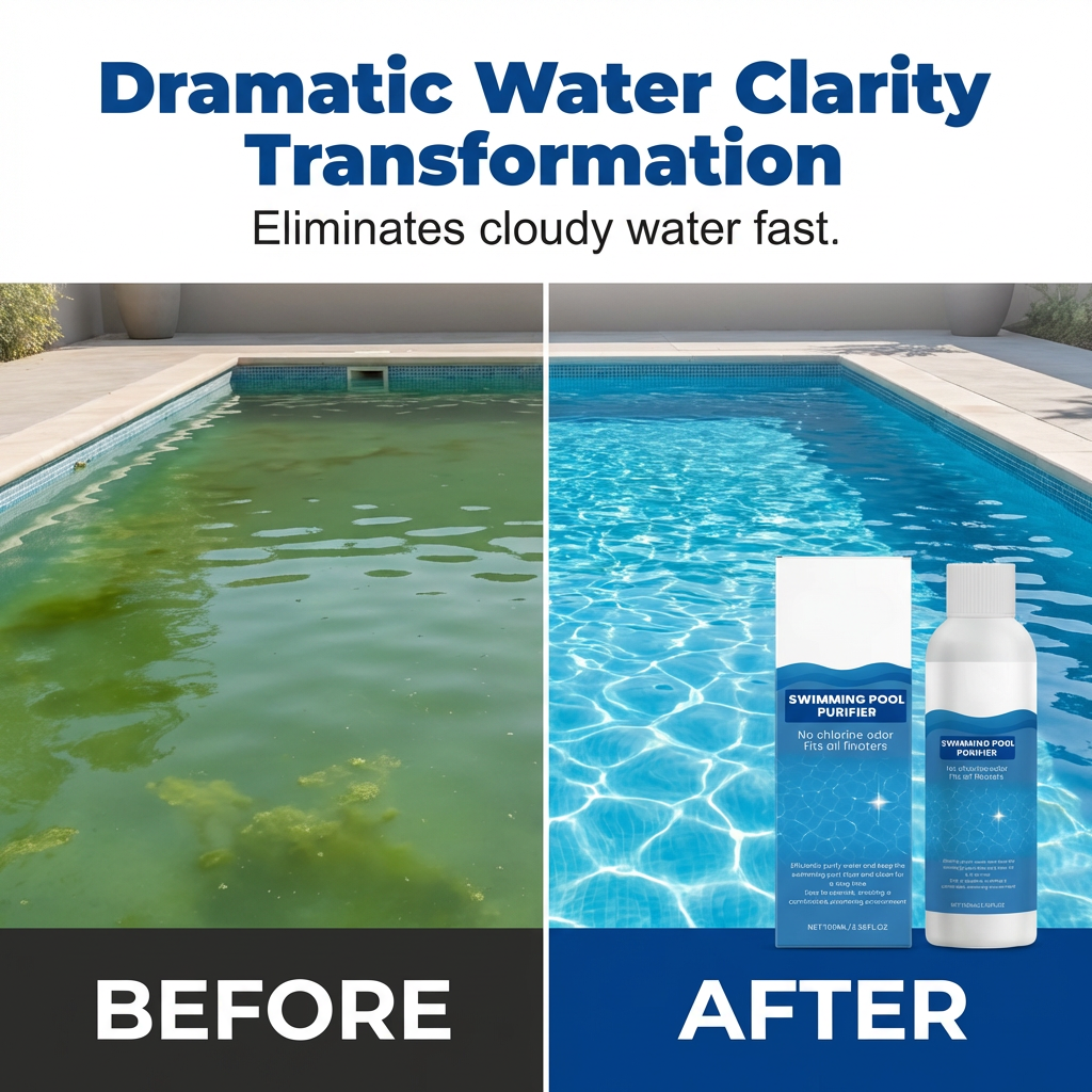 Nettoyant pour piscine | Clarifiant pour l’eau | Rend à nouveau limpide l’eau trouble de la piscine | PoolShine