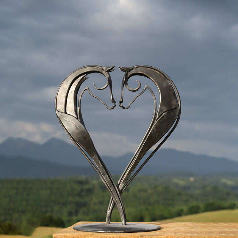 Metall Pferdeskulptur | Garten handgefertigt | Rostschutz | Sculpterra