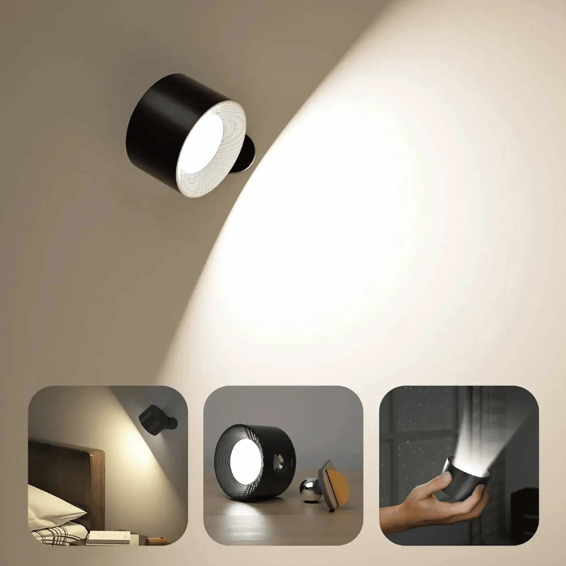 LED-Wandlampe Kabellos | 360° Drehbar | Warmes Leselicht | TwistLight