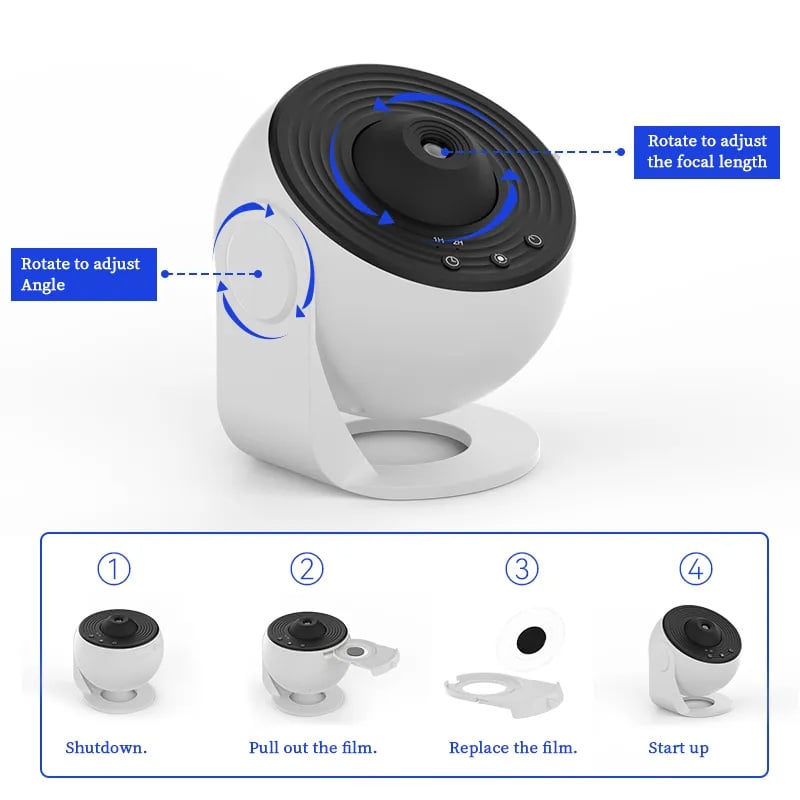 Sky Projector | 360° Rotatable with 12 Projections | HD Image & Bluetooth | Starcove