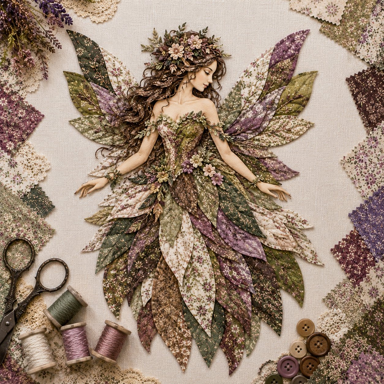 Sada Feen Patchwork DIY | Víla z květinových látek | Začátečnicky přátelská sada pro tvoření | PatchBloom